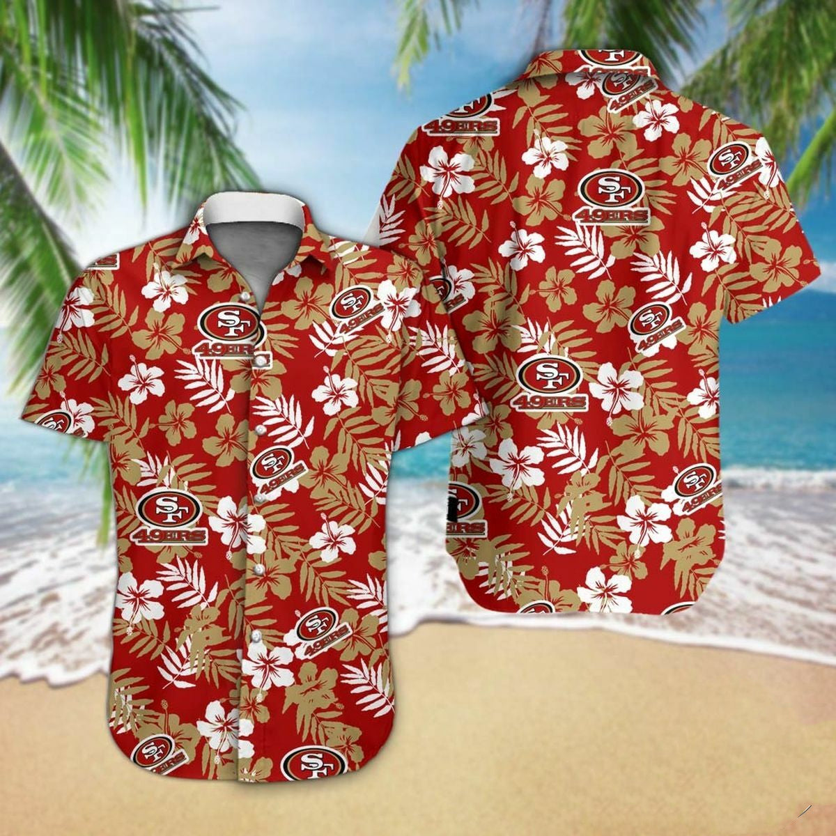 Hawaiian Printed Short Sleeve Shirt European Size Men's Shirt