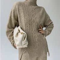 Thumbnail for Idle Style Fashionable Set - Women's Turtleneck Knitting Sweater.