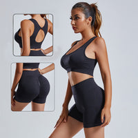 Thumbnail for 2pcs Yoga Set Women's Vest And Shorts Tracksuit- Fitness Sports Suits