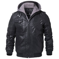 Thumbnail for Motorcycle Leather Fashion Jacket for Men Slim Fit Oblique Zipper PU Jackets - Warm Streetwear