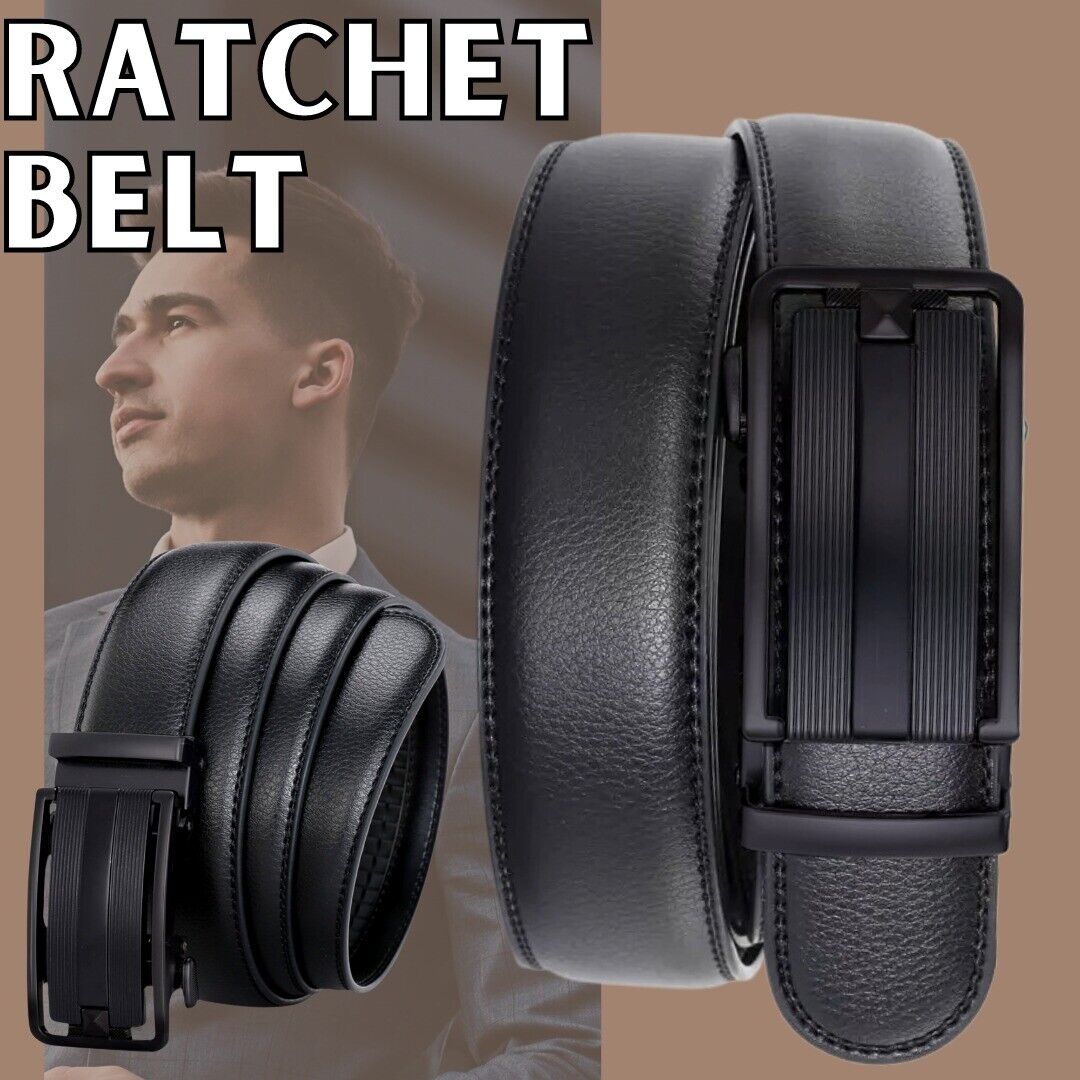 Men's Ratchet Belt Leather Mens Belt With Slide Buckle Ratchet Belts For Men USA