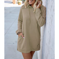 Thumbnail for Women's Loose Long Sleeve Hooded Jacket