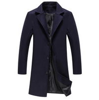 Thumbnail for 2021 Autumn And Winter New Mens Solid Color Casual Business Woolen Coats