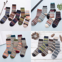 Thumbnail for Winter Thick Warm Stripe Wool Socks Casual Sock Business Socks