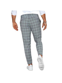 Thumbnail for Plaid Print Pants Men's Casual Trousers Loose And Thin