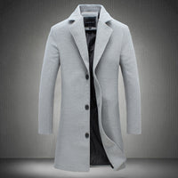 Thumbnail for 2021 Autumn And Winter New Mens Solid Color Casual Business Woolen Coats