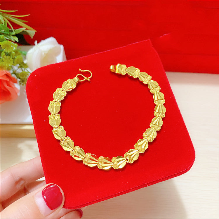 Gold-plated Pixiu Transfer Beads Flower Horse Whip Bracelet