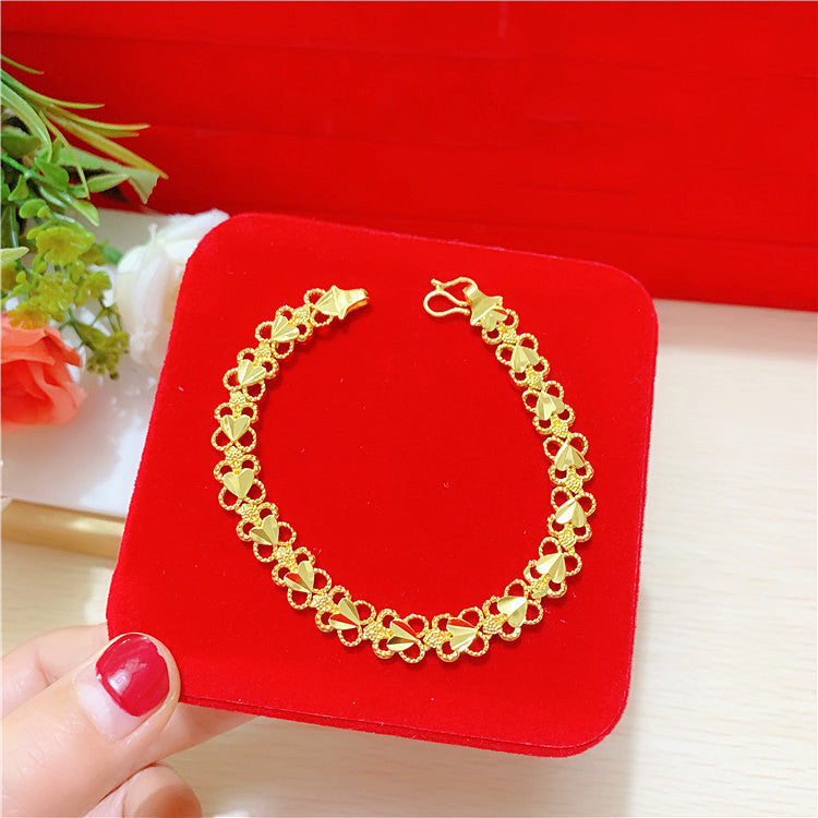 Gold-plated Pixiu Transfer Beads Flower Horse Whip Bracelet