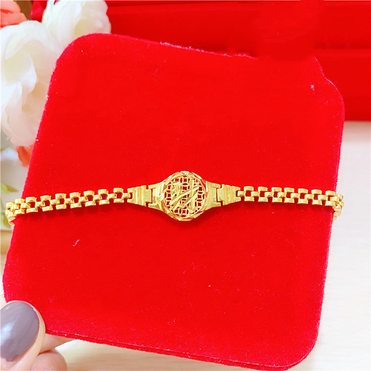 Gold-plated Pixiu Transfer Beads Flower Horse Whip Bracelet