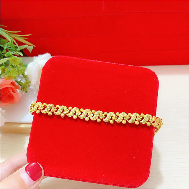 Gold-plated Pixiu Transfer Beads Flower Horse Whip Bracelet