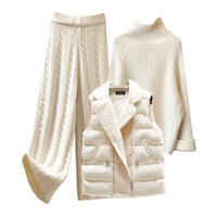 Thumbnail for Autumn And Winter Women's Sweater Vest Pants Suit