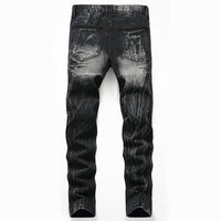 Thumbnail for Ripped Black Jeans Men's Autumn And Winter Plus Size Straight-leg Denim Denim Trousers