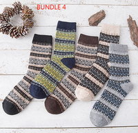 Thumbnail for Winter Thick Warm Stripe Wool Socks Casual Sock Business Socks