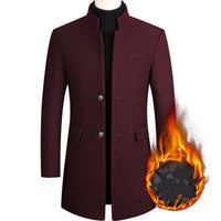 Thumbnail for Men's Wool Coat Medium Length Leisure Suit