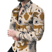 Thumbnail for Men's Casual Long Sleeved Large Floral Shirt