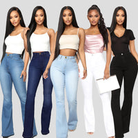 Thumbnail for Women's Classic High Waist Slim Denim Horseshoe Pants