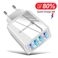 Thumbnail for USB Charger Quick Charge 3.0 4 Phone Adapter For Tablet Portable Wall Mobile Charger Fast Charger