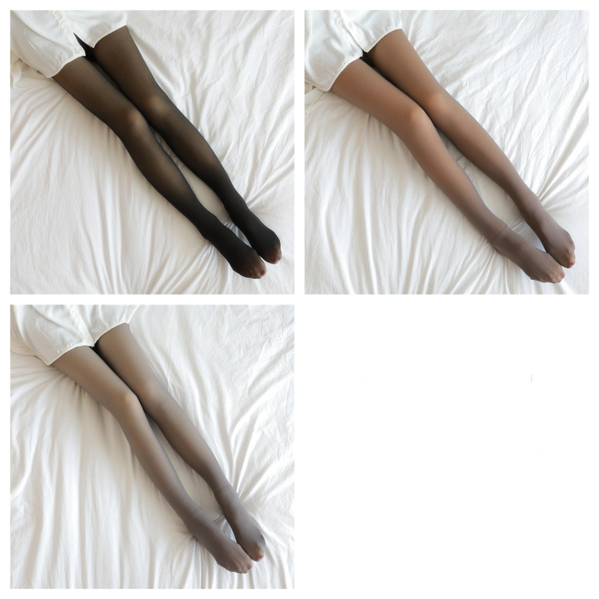 Fake Translucent Plus Size Leggings Fleece Lined Tights.