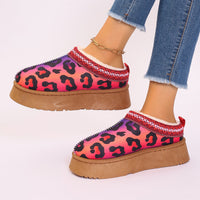 Thumbnail for Women's Cartoon Christmas Print Ankle Boots Casual Slip On Plush Lined Home Shoes Comfortable Winter Short Boots