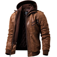 Thumbnail for Motorcycle Leather Fashion Jacket for Men Slim Fit Oblique Zipper PU Jackets - Warm Streetwear