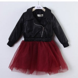 Korean Children Sequins Leather - Children Princess Dress