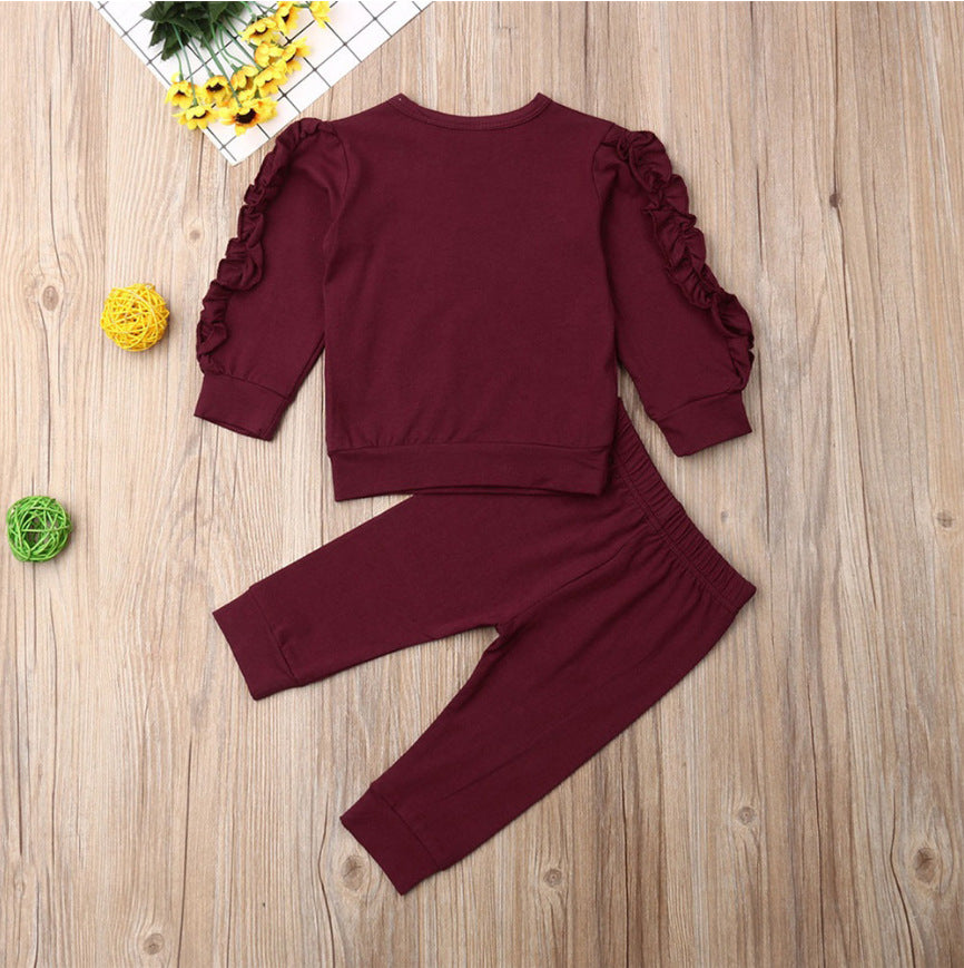 Newborn Baby Boys Girls Ruffles Jumper- Outfits Clothes Set Fall Clothes