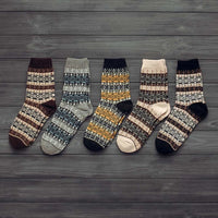 Thumbnail for Winter Thick Warm Stripe Wool Socks Casual Sock Business Socks