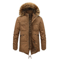 Thumbnail for Winter Coat Men's Cashmere Long Cotton-padded Jacket