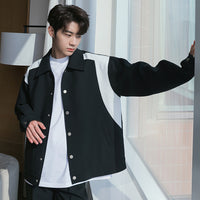 Thumbnail for Men's Patchwork Contrast Casual Coat