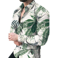 Thumbnail for Men's Casual Long Sleeved Large Floral Shirt