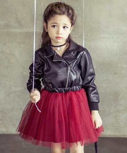 Korean Children Sequins Leather - Children Princess Dress