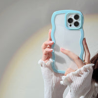 Thumbnail for Wave Border Mobile Phone Case Solid Color Simple Candy Color
