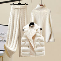 Thumbnail for Autumn And Winter Women's Sweater Vest Pants Suit