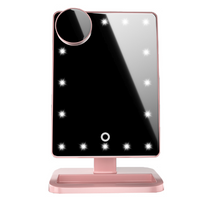 Thumbnail for Touch Screen Makeup Mirror With 20 LED Light Bluetooth Music Speaker 10X Magnifying Mirrors Lights