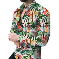 Thumbnail for Men's Casual Long Sleeved Large Floral Shirt