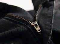 Thumbnail for Ripped Black Jeans Men's Autumn And Winter Plus Size Straight-leg Denim Denim Trousers