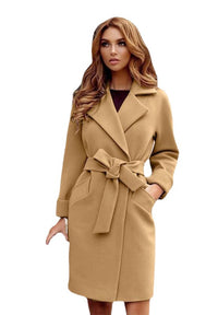 Thumbnail for Women's Long Sleeve Woolen Coat