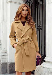 Thumbnail for Women's Long Sleeve Woolen Coat