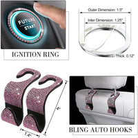 Thumbnail for New Diamond-encrusted Hook Set Car Interior Products