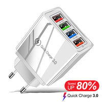 Thumbnail for USB Charger Quick Charge 3.0 4 Phone Adapter For Tablet Portable Wall Mobile Charger Fast Charger