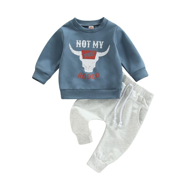 Cow Head Print Baby Boy Clothes Set - NetPex