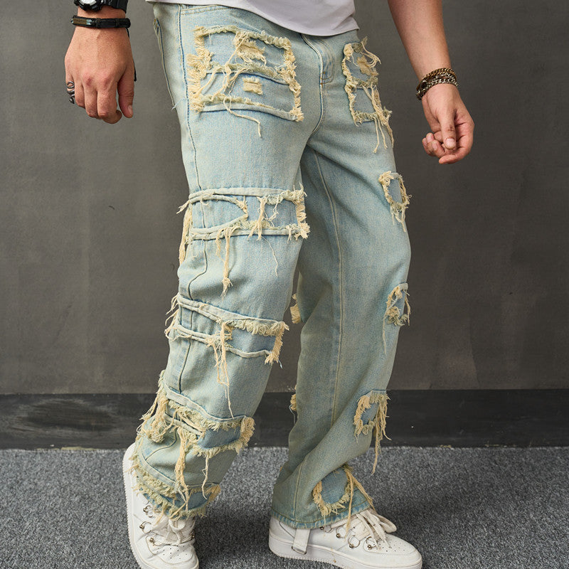 American Retro Wide Leg Jeans For Men