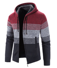 Thumbnail for Hooded Fleece Thick Cardigan Sweater