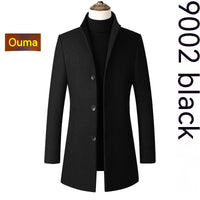 Thumbnail for Single-breasted Stand Collar Wool Woolen Men's Coat