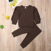 Thumbnail for Newborn Baby Boys Girls Ruffles Jumper- Outfits Clothes Set Fall Clothes