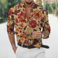 Thumbnail for Men's Loose Floral Shirt Beach Retro