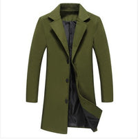 Thumbnail for 2021 Autumn And Winter New Mens Solid Color Casual Business Woolen Coats