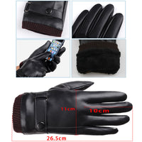 Thumbnail for Men's Winter Riding Fleece Padded PU Gloves