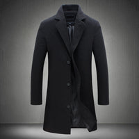 Thumbnail for 2021 Autumn And Winter New Mens Solid Color Casual Business Woolen Coats