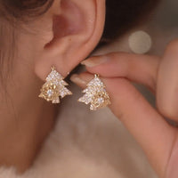 Thumbnail for Rotatable Christmas Tree Earrings Shiny Rhinestone Snowflake Stud Earring New Year Xmas Festival Ear Jewelry Gifts Autumn And Winter